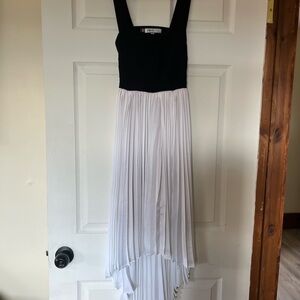 Jennifer Lopez Black and White High-Low Dress